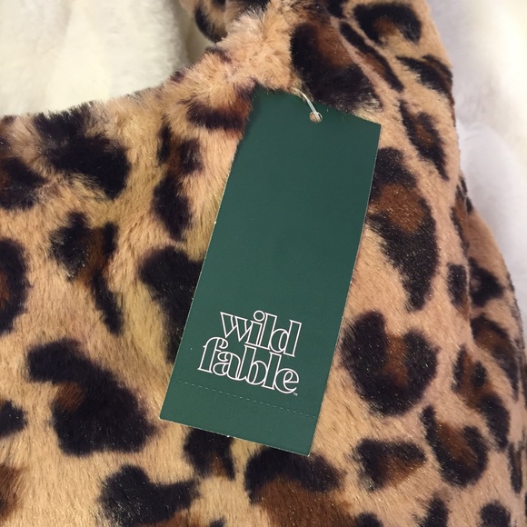 Animal Print Tote Bag Leopard Faux Fur Handbag - Picture 7 of 8